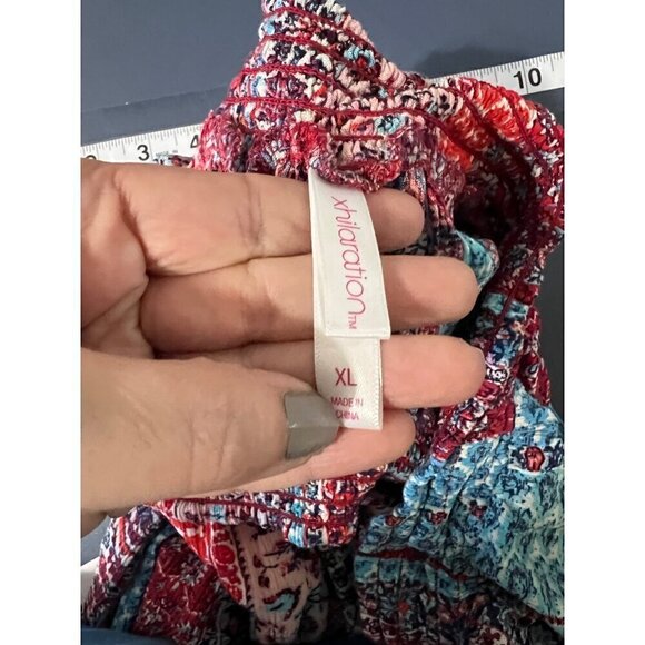 Xhilaration Womens Boho Maxi Dress XL Floral Parchwoek Lagenlook artys - Picture 7 of 10